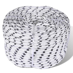 vidaXL Braided Boat Rope Polyester 10 mm 250 m White 1
