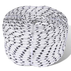 vidaXL Braided Boat Rope Polyester 12 mm 250 m White 1