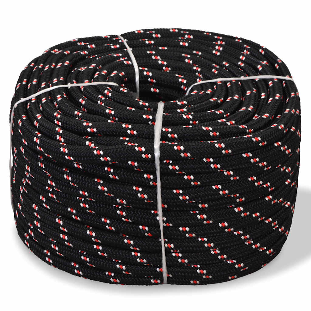 Boat Rope Polypropylene Length 500 m 6 mm Black and red