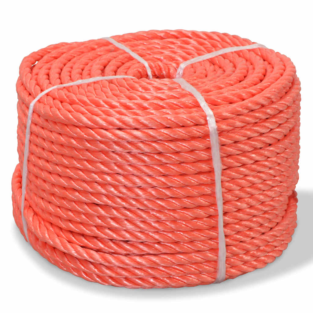 vidaXL Twisted Rope Polypropylene 10 mm 250 m Orange 1