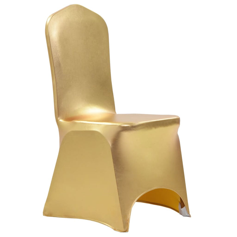 6 pcs Chair Covers Stretch Gold