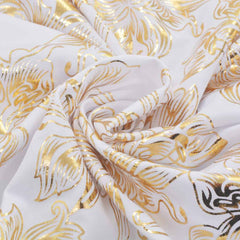 vidaXL Chair Cover | Set of 6 | White with golden print 3