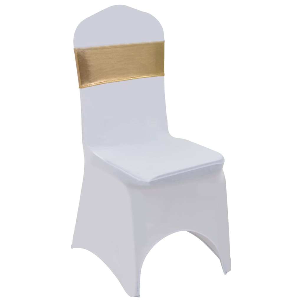vidaXL Chair Ribbon | Set of 25 | Gold | 90% polyester and 10% elastane | 14 x 1