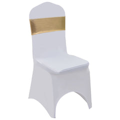 vidaXL Chair Ribbon | Set of 25 | Gold | 90% polyester and 10% elastane | 14 x 1