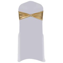 vidaXL Chair Ribbon | Set of 25 | Gold | 90% polyester and 10% elastane | 14 x 3