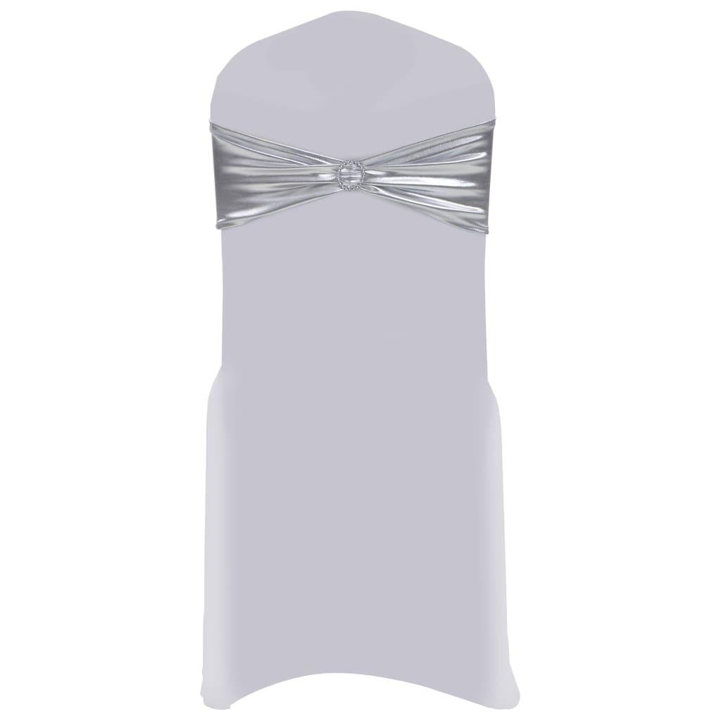 vidaXL Chair Ribbon | Set of 25 | Silver | 90% polyester, 10% elastane 2