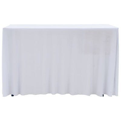 2 uds. Manteles elásticos con faldón 243x76x74 cm Blanco