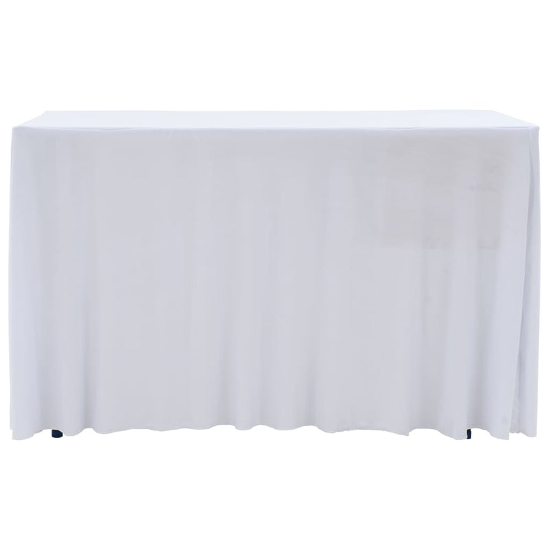 2 uds. Manteles elásticos con faldón 243x76x74 cm Blanco