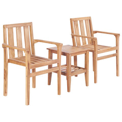 vidaXL 3 Piece Bistro Set Solid Teak 1