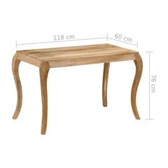 vidaXL Dining Table 118x60x76 cm Solid Mango Wood 6