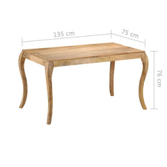 vidaXL Dining Table 135x75x76 cm Solid Mango Wood 5