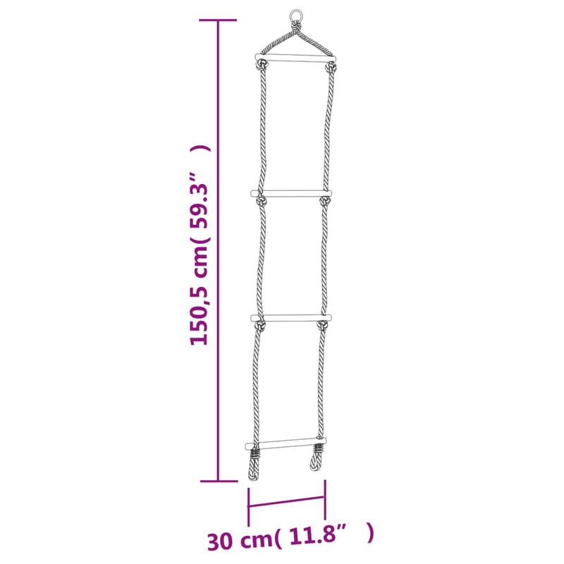 Swing Seat with Rope Ladder Blue Polyethene