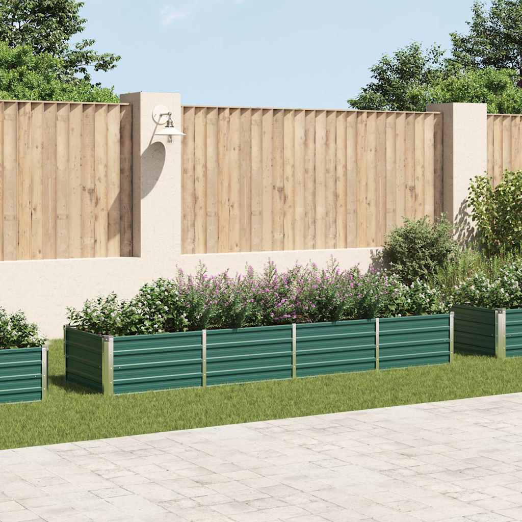vidaXL Raised Bed | Green | Galvanised Steel | 320x80x45 cm 1