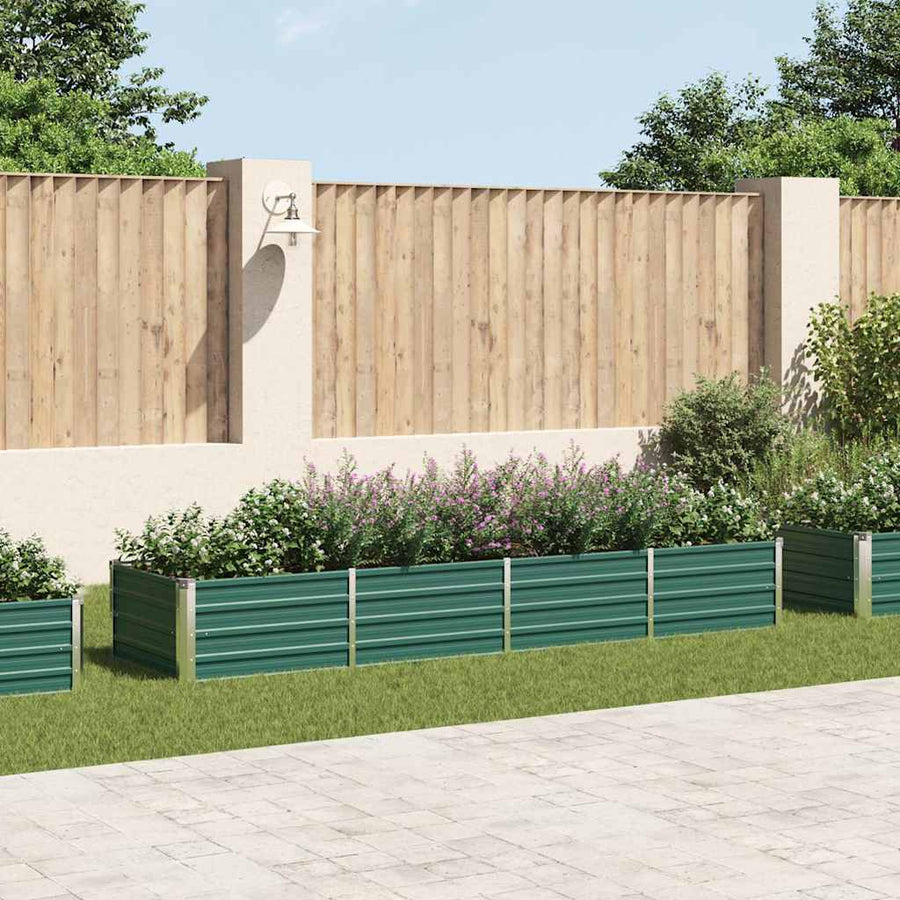 vidaXL Raised Bed | Green | Galvanised Steel | 320x80x45 cm 1