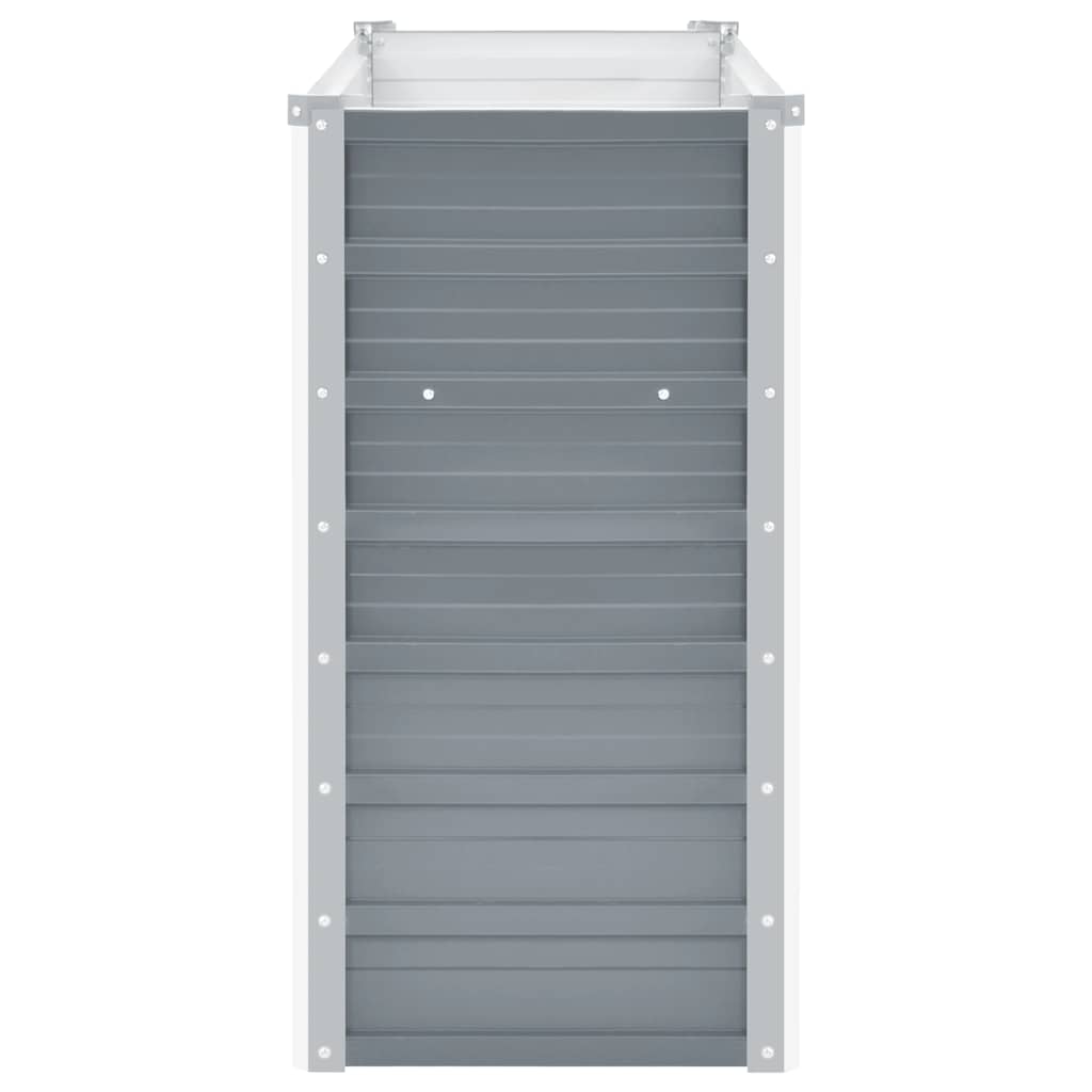 vidaXL Raised Bed | Grey | Galvanised Steel | 100x40x77 cm | Durable 4