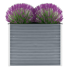 vidaXL Raised Bed | Grey | Galvanised Steel | 100x40x77 cm | Durable 1