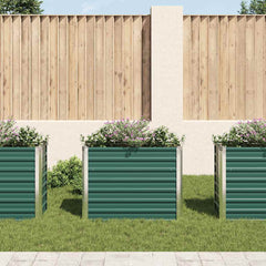 vidaXL Raised Bed | Green | Galvanised Steel | 100x40x77 cm | Garden Raised Bed 3
