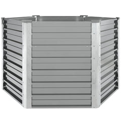 44856 vidaXL Garden Raised Bed Galvanised Steel 129x129x77 cm Grey 2