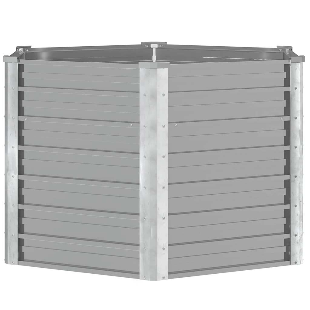 44856 vidaXL Garden Raised Bed Galvanised Steel 129x129x77 cm Grey 4
