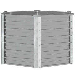44856 vidaXL Garden Raised Bed Galvanised Steel 129x129x77 cm Grey 4