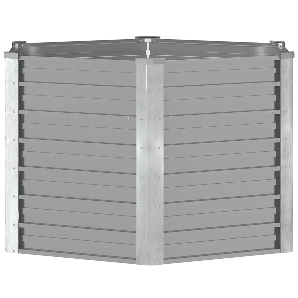 44856 vidaXL Garden Raised Bed Galvanised Steel 129x129x77 cm Grey 5