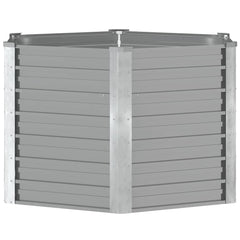 44856 vidaXL Garden Raised Bed Galvanised Steel 129x129x77 cm Grey 5