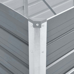 44856 vidaXL Garden Raised Bed Galvanised Steel 129x129x77 cm Grey 6