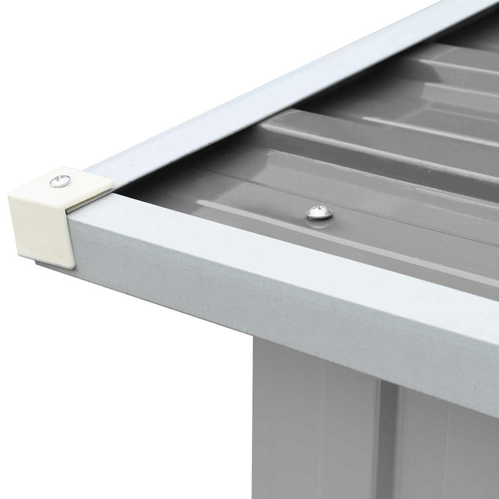 Log Storage Shed Galvanised Steel 172x91x154 cm Grey