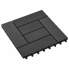 vidaXL Decking Tile 11 pcs Black 30 x 30 cm WPC 1