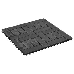 vidaXL Decking Tile 11 pcs Black 30 x 30 cm WPC 3