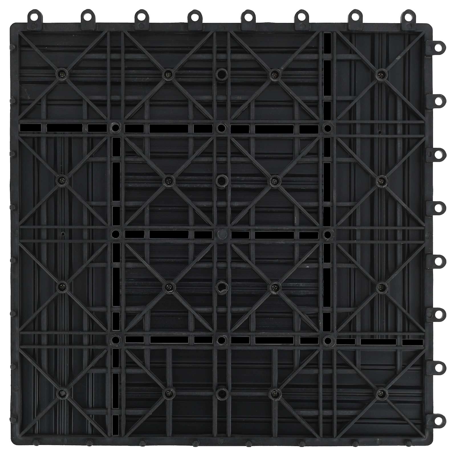 vidaXL Decking Tile 11 pcs Black 30 x 30 cm WPC 4