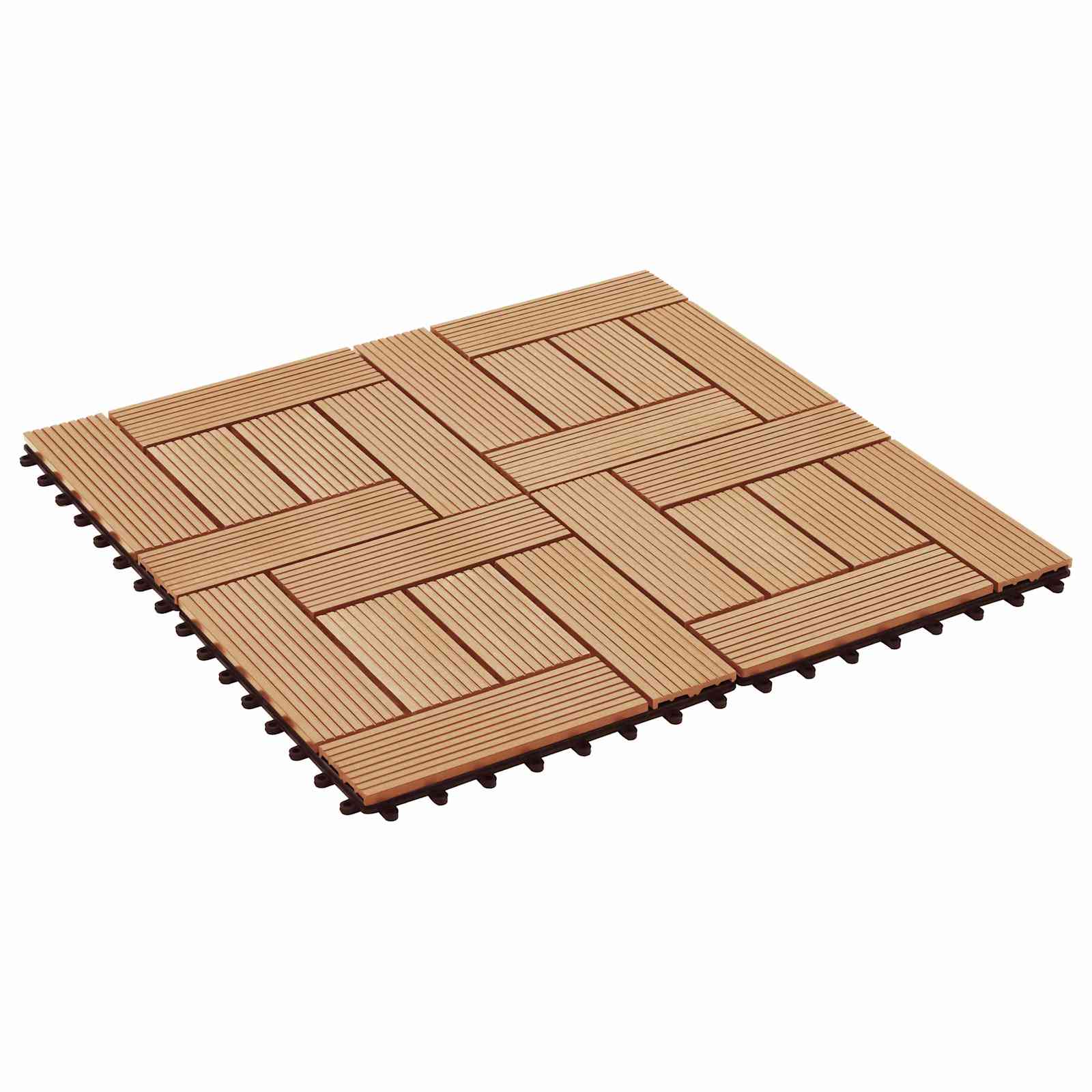 vidaXL Decking Tile 11 pcs Teak 30 x 30 cm WPC 3