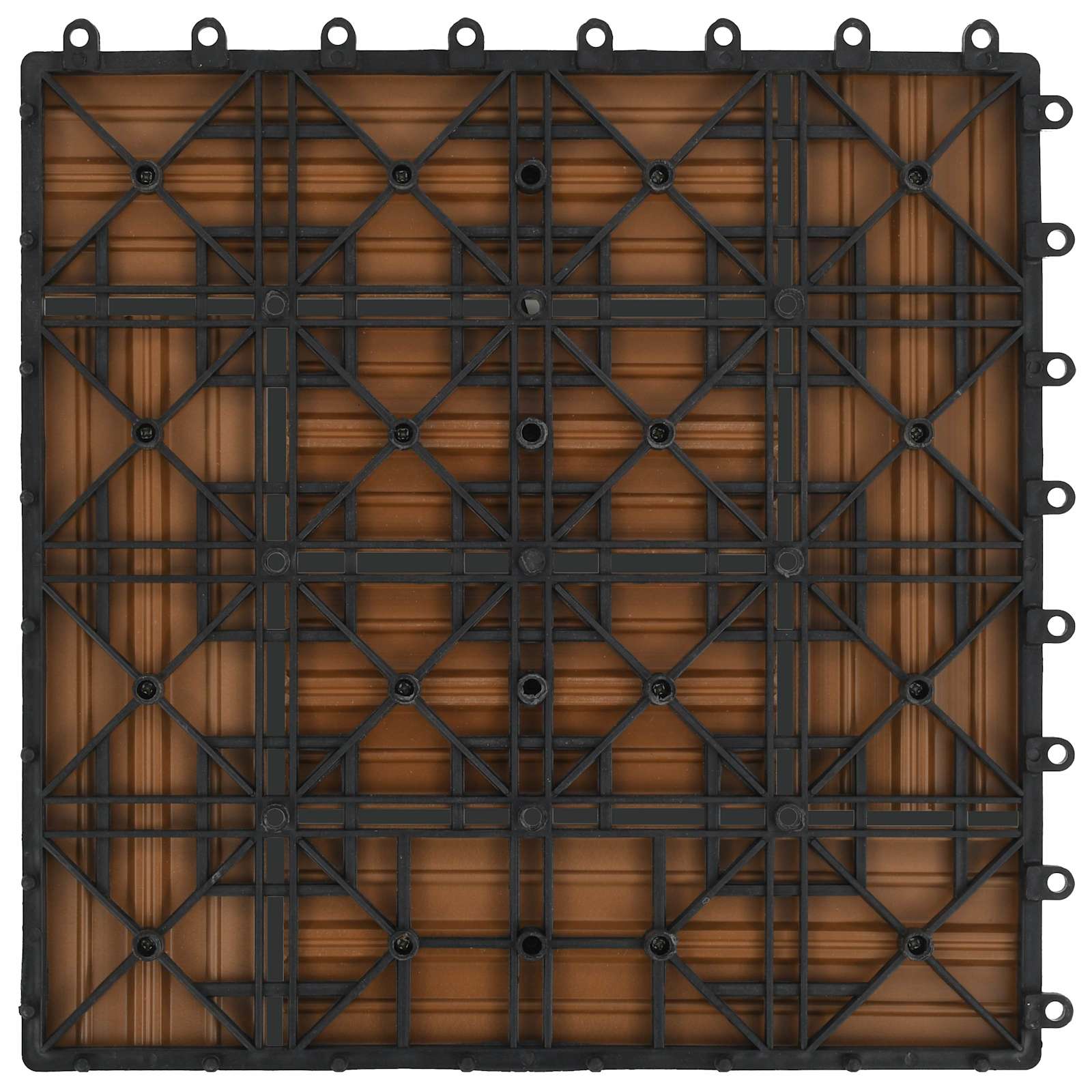 vidaXL Decking Tile 11 pcs Teak 30 x 30 cm WPC 4