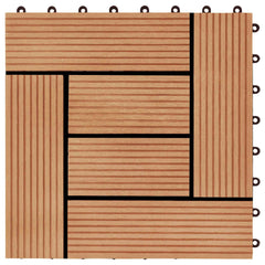 vidaXL Decking Tile 11 pcs Teak 30 x 30 cm WPC 6