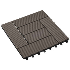 vidaXL Decking Tile 11 pcs Dark Brown 30 x 30 cm WPC 1