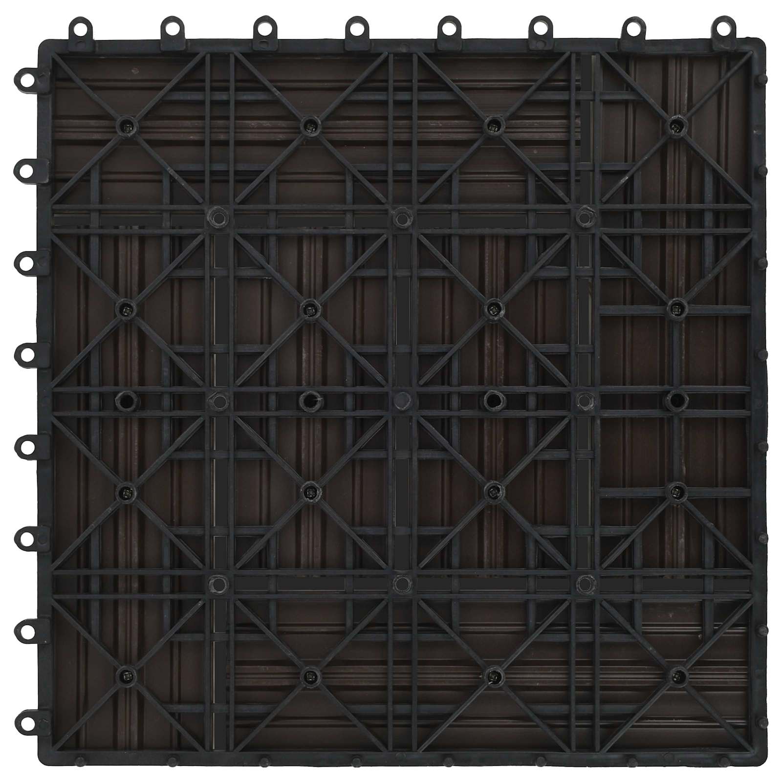 vidaXL Decking Tile 11 pcs Dark Brown 30 x 30 cm WPC 4