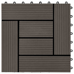 vidaXL Decking Tile 11 pcs Dark Brown 30 x 30 cm WPC 6