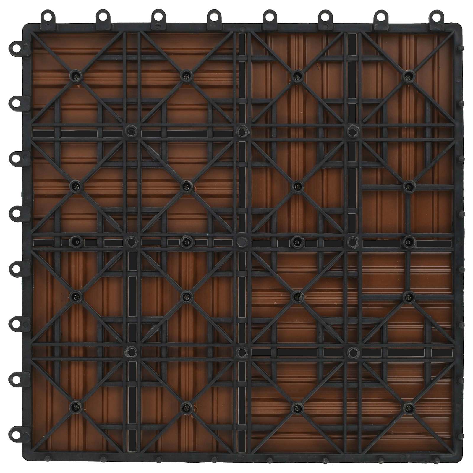 vidaXL Decking Tile 11 pcs Brown 30 x 30 cm WPC 4