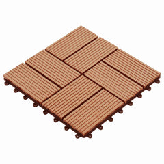 vidaXL Decking Tile 11 pcs Teak 30 x 30 cm WPC 1