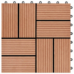 vidaXL Decking Tile 11 pcs Teak 30 x 30 cm WPC 6