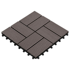 vidaXL Decking Tile 11 pcs Dark Brown 30 x 30 cm WPC 1