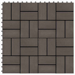vidaXL Decking Tile 11 pcs Dark Brown 30 x 30 cm WPC 5