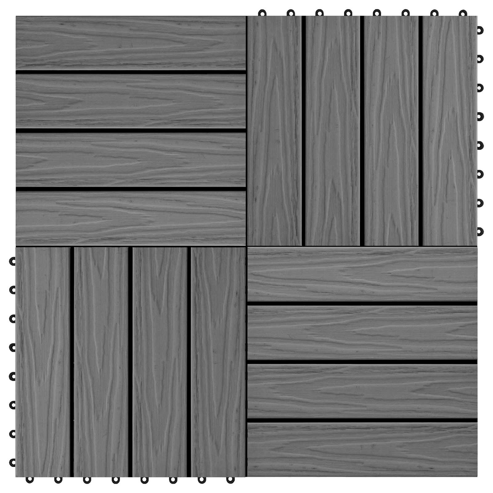 vidaXL Decking Tile 3D Design 11 pcs Grey 30 x 30 cm WPC 5