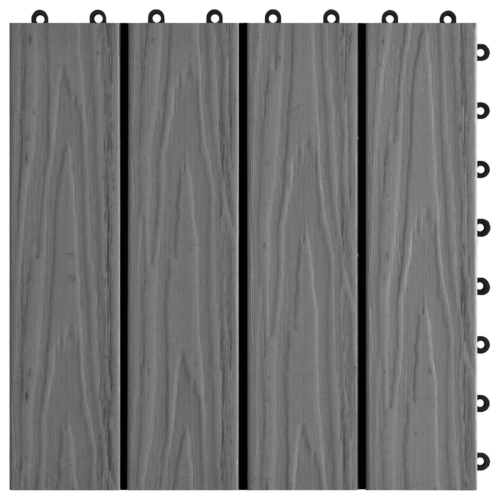 vidaXL Decking Tile 3D Design 11 pcs Grey 30 x 30 cm WPC 6