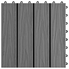 vidaXL Decking Tile 3D Design 11 pcs Grey 30 x 30 cm WPC 6