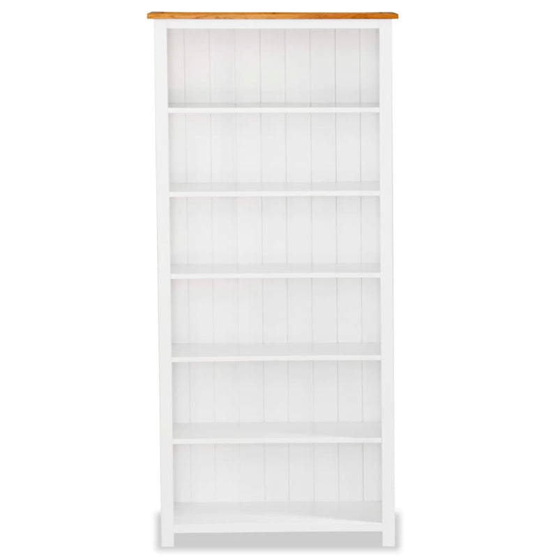 6-Tier Bookcase 80x23x180 cm Solid Oak Wood