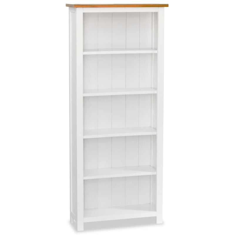 5-Tier Bookcase 60x22.5x140 cm Solid Oak Wood