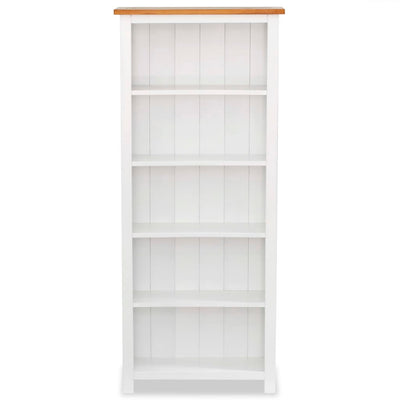 5-Tier Bookcase 60x22.5x140 cm Solid Oak Wood