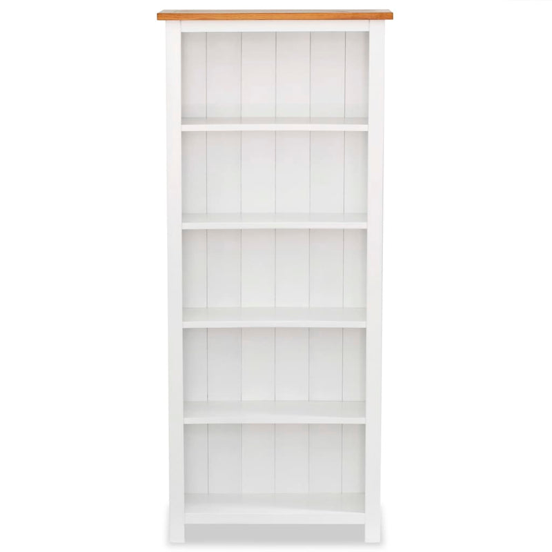 5-Tier Bookcase 60x22.5x140 cm Solid Oak Wood