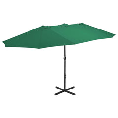 vidaXL Garden Parasol with Aluminium Pole 460x270 cm Green 1